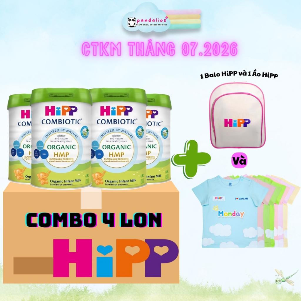 Combo 4 Hộp Sữa HiPP 3 Organic Combiotic 800g Chính Hãng - Date 05/2027