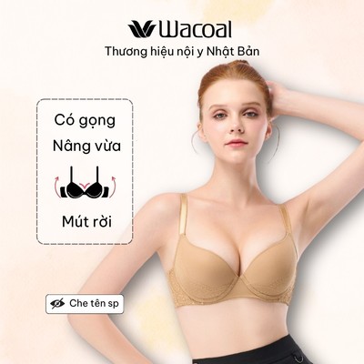 Áo lót Wacoal IHB3300 có gọng, nâng vừa mút rời 1.5cm, vải lưới thoát ẩm thoáng khí - HB3300