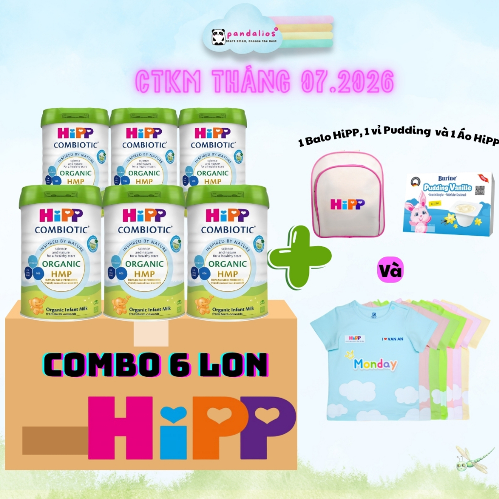 Combo 6 Hộp Sữa HiPP 3 Organic Combiotic 800g Chính Hãng - Date 05/2027