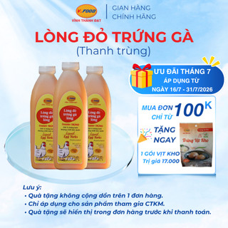 Lòng đỏ trứng gà lỏng thanh trùng 1Kg từ V.FOOD giàu dinh dưỡng lành mạnh