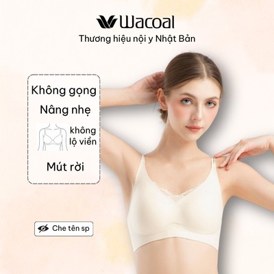 Áo lót Wacoal IHB1344 không gọng, nâng nhẹ không viền mút mỏng smart size - HB1344