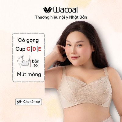 Áo lót Wacoal IIB4223 big size, có gọng, nâng vừa, mút mỏng, ren dệt - IB4223