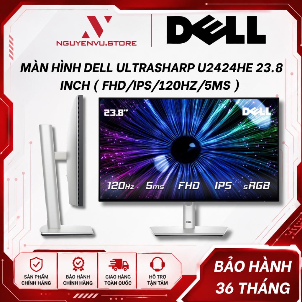 Màn Hình Dell Ultrasharp U2424HE 23.8 inch ( FHD/IPS/120Hz/5ms ) - Hàng Chính Hãng