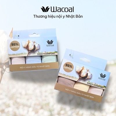 Set 3 quần lót nữ Wacoal ILC9315 95% cotton an toàn và dịu êm cho da nhạy cảm