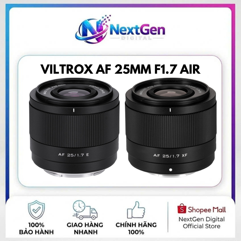 Ống Kính Viltrox AF 25mm F1.7 Air | Hàng Mới Chính Hãng