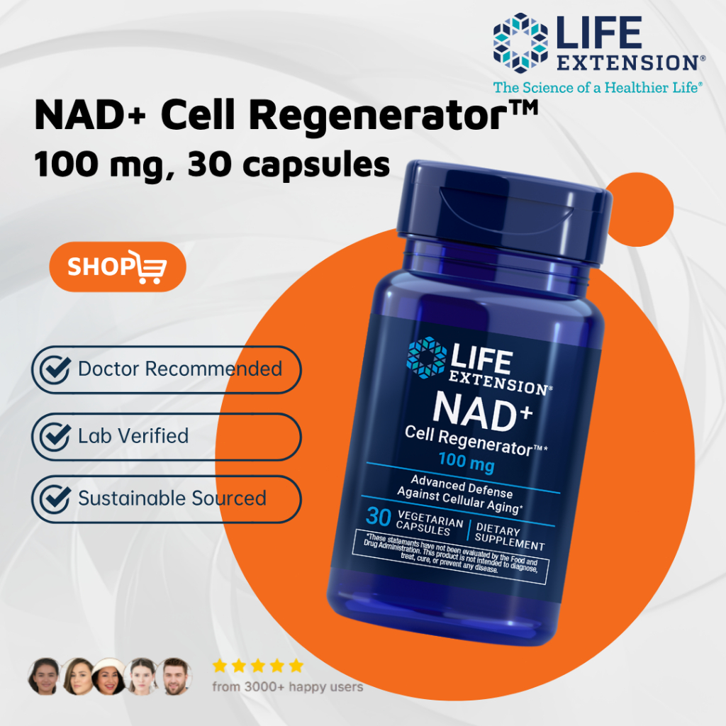 Viên uống Life Extension NAD+ Cell Regenerator hỗ trợ năng lượng tế bào 30v