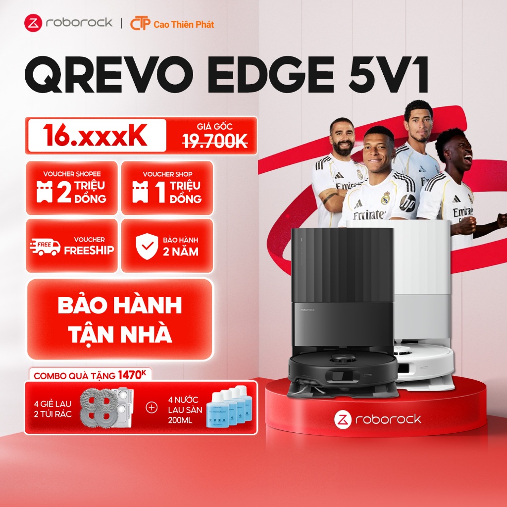 [Combo Quà Tặng] Roborock Qrevo Edge 5V1/ Qrevo C Pro/ Qrevo 2 Pro Robot hút bụi lau nhà