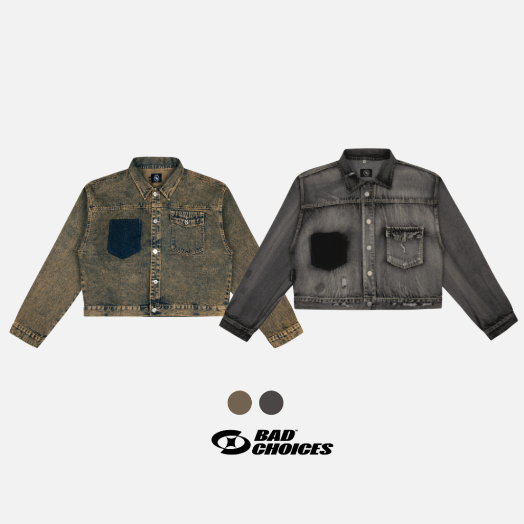 Bad Choices | Áo khoác JEANS form croptop UNIQUELY phong cách Menswear