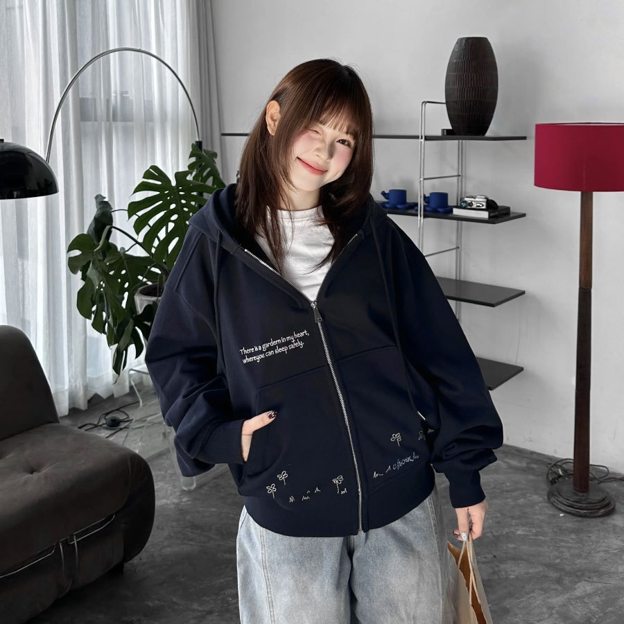 CINDER Áo Hoodie Zip Garden Cinder Form Boxy, Local Brand Chính Hãng