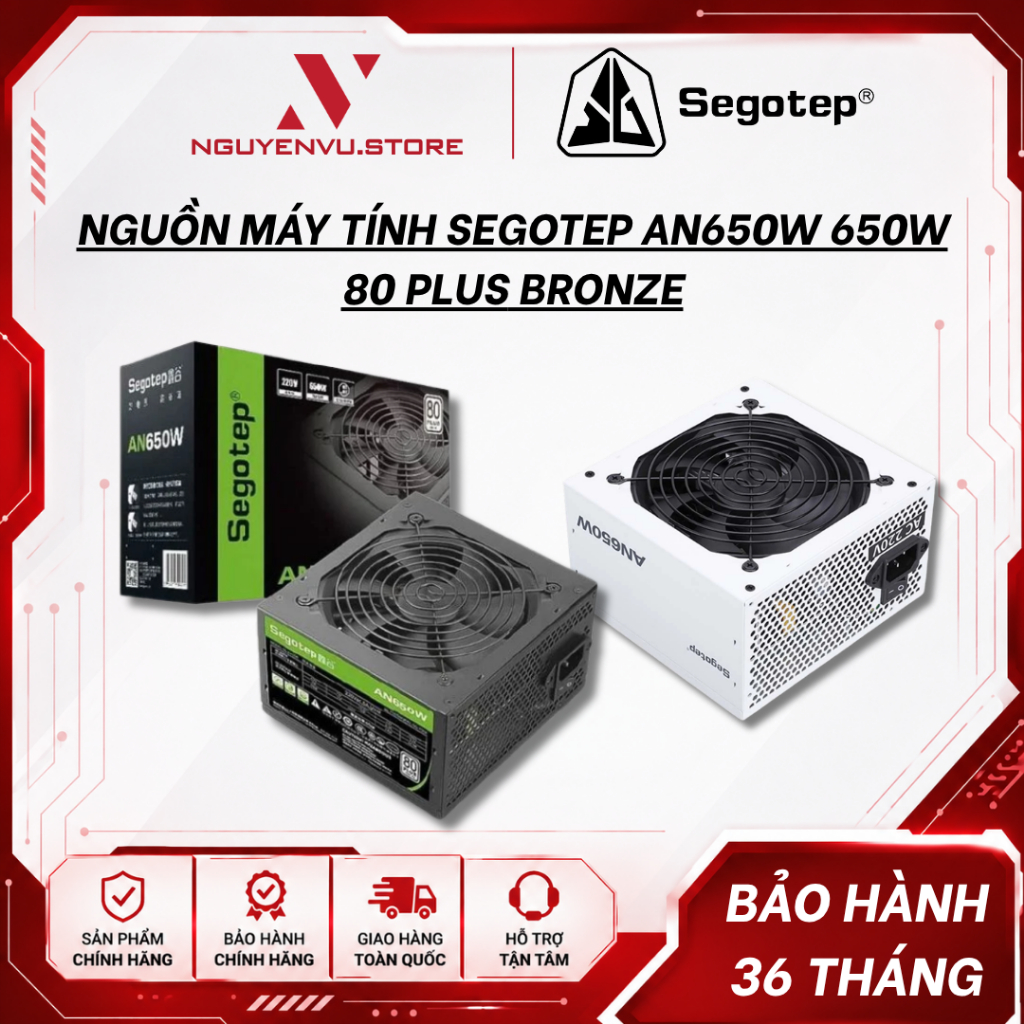 Nguồn Máy Tính Segotep AN650W White 80 Plus  - Hàng Chính Hãng