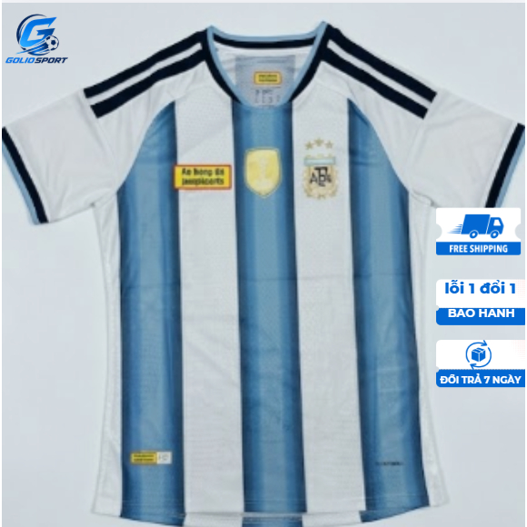 Áo Bóng Đá Argentina Messi 10 Goliosport - Đồ Đá Banh Đội Tuyển Argentina Bản Sân Nhà Mới Nhất, Vải 