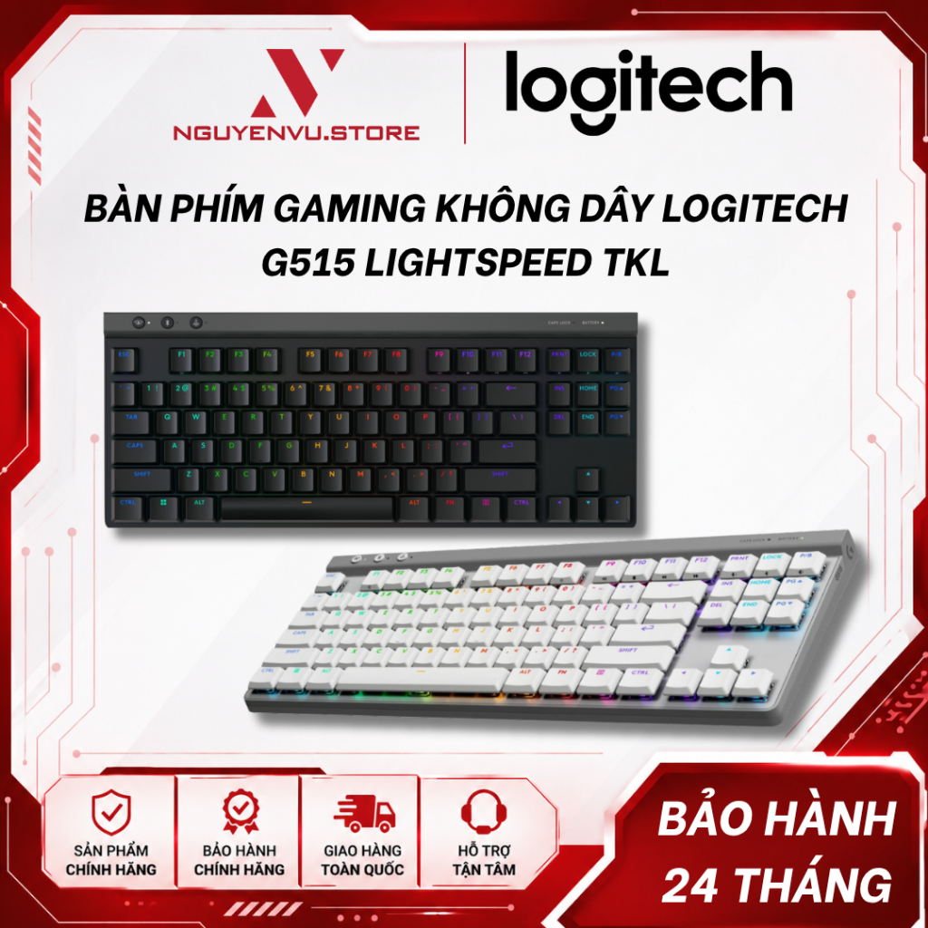 Bàn Phím Gaming Không Dây Logitech G515 LightSpeed TKL - Hàng Chính Hãng