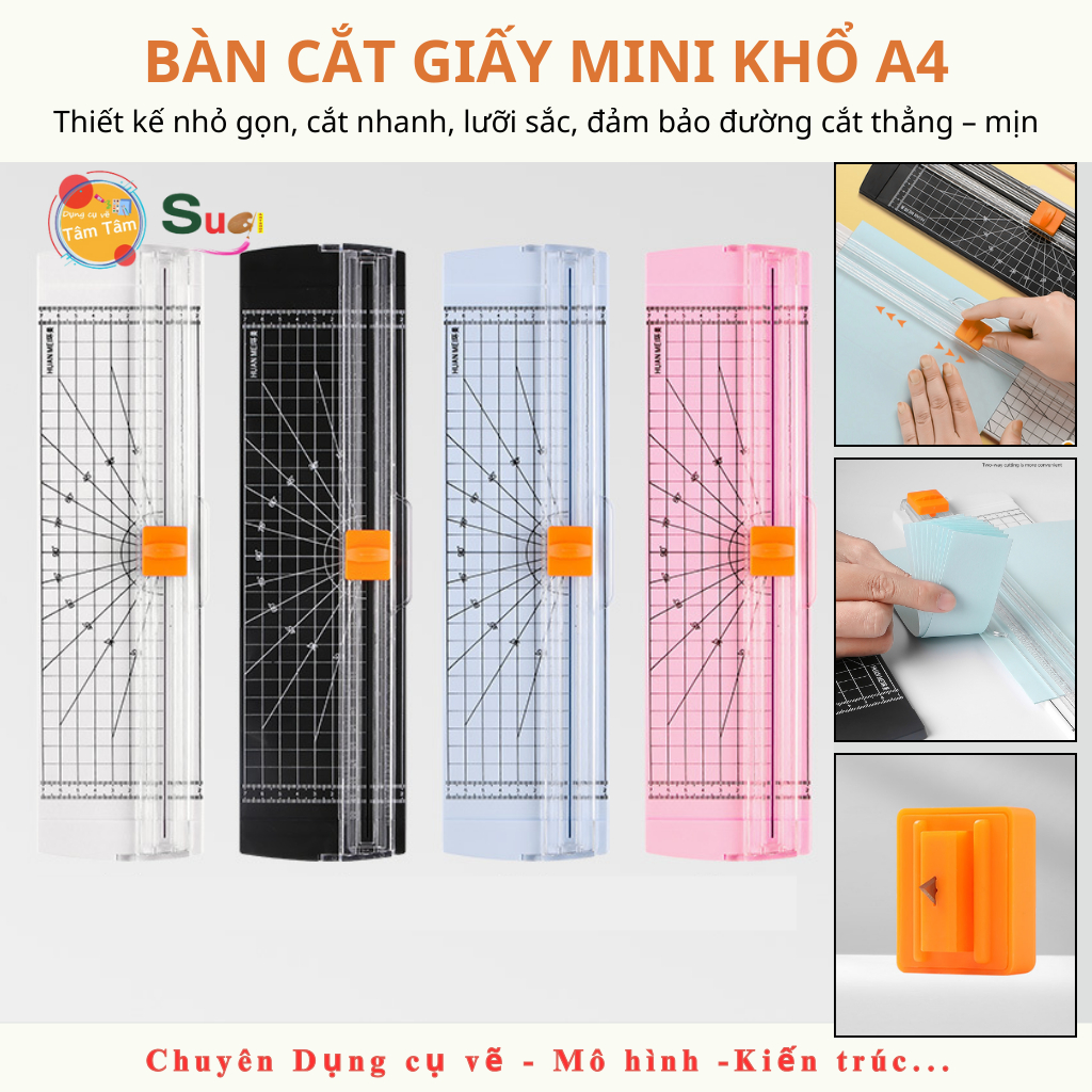[ TÂM TÂM ] Bàn Cắt Giấy Mini Khổ A4 Cắt Được Giấy A4 dọc, A5 - VPP