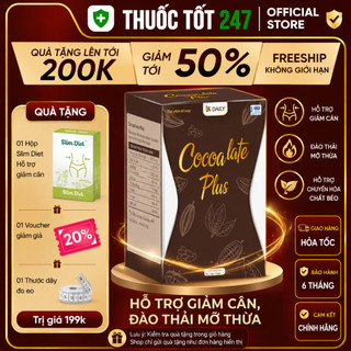 Giảm Cân Cocoa Late Plus, ( COCOA late PLUS ) mẫu mới COCOA SLIM hỗ trợ giảm cân lọ 20 viên THUOCTOT247