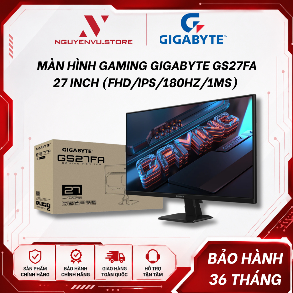 Màn hình Gaming Gigabyte GS27FA 27 Inch (FHD/IPS/180Hz/1ms) - Hàng chính hãng