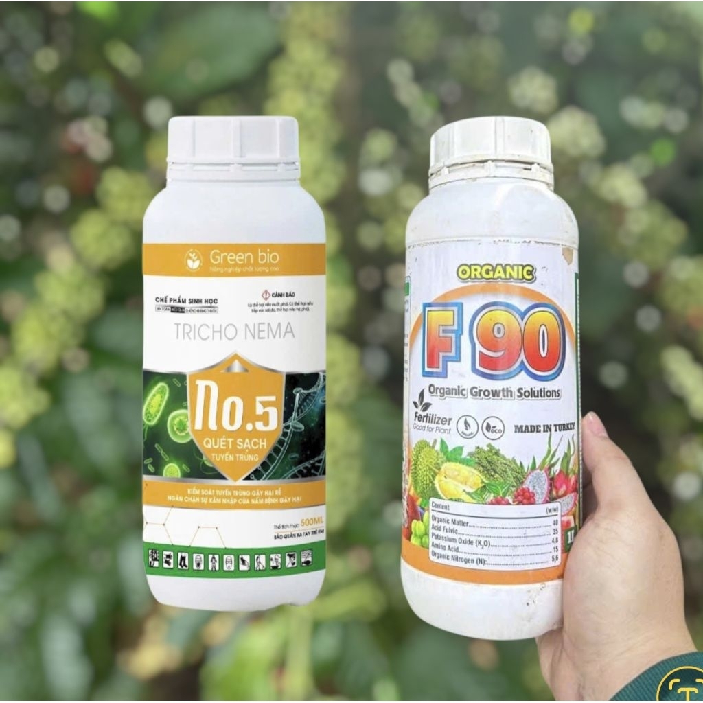Organic F90+No5 Phân bón hữu cơ vi sinh (chai 1 lít) nhập khẩu Thổ Nhĩ Kỳ,siêu kích rễ,, phục hồi sa