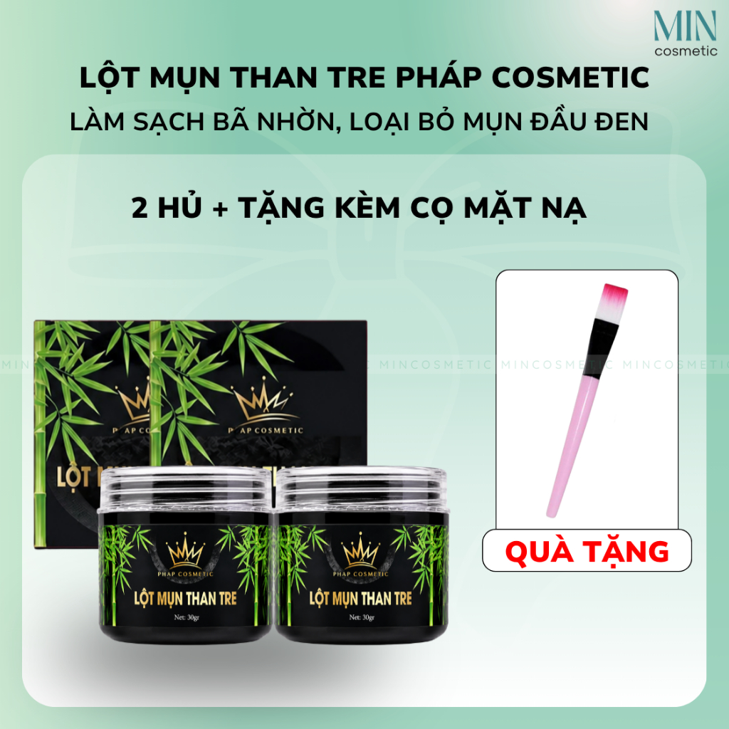 [COMBO 2 HỦ + TẶNG KÈM CỌ] Gel Lột Mụn Than Tre Làm Sạch Mụn Đầu Đen Pháp Cosmetic 30g – Min Cosmeti