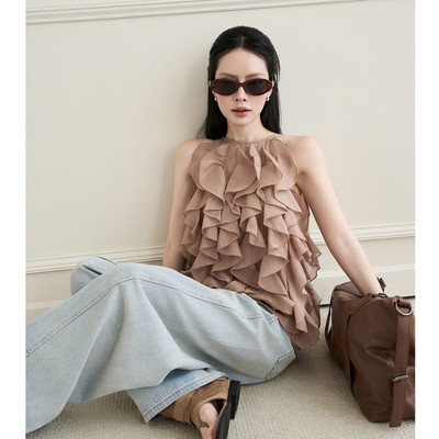 TUBYCATU Áo Yếm Bèo Nhún Ariana Ruffle Top Sang Trọng Thanh Lịch