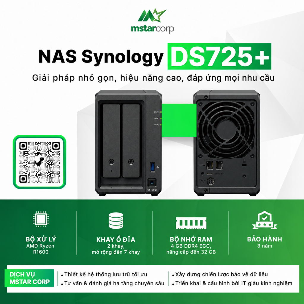 Thiết bị lưu trữ NAS Synology DS725+