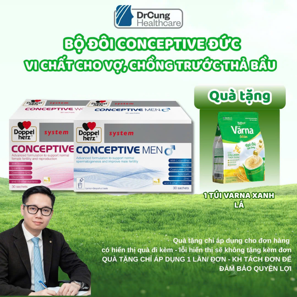 Combo Hỗ Trợ Tăng Cường Sức Khỏe Cho Người Mong Muốn Có Con - Comceptive Women, Conceptive Men - DrC