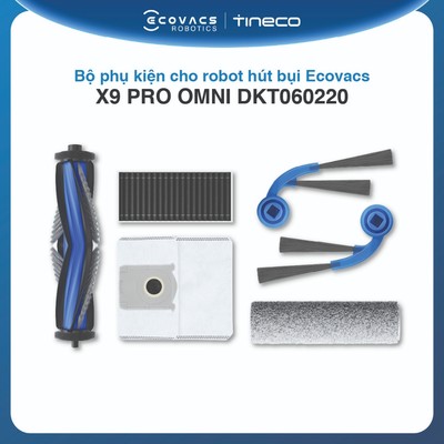 Bộ phụ kiện cho robot hút bụi Ecovacs X9 PRO OMNI DKT060220 | Chổi chính | Cặp chổi cạnh | Set 3 bộ lọc