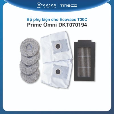 Bộ phụ kiện cho Ecovacs T30C Prime Omni DKT070194 - Bộ lọc bụi, túi đựng rác, tấm lau nhà - Chính hãng