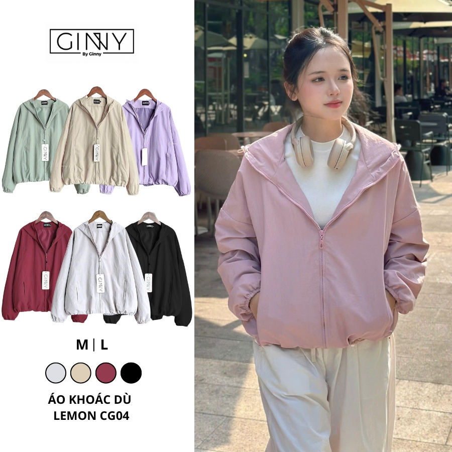𝐆𝐈𝐍𝐍𝐘 Áo Khoác Chống Nắng Cao Cấp Trượt Nước Đi Mưa Lemon CG04 | Nhiều Màu Sắc Pastel
