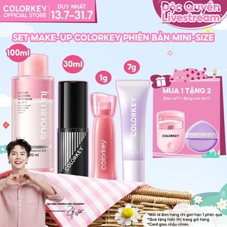 [LIVE DAILY] Set Makeup Mini COLORKEY Xịt khoá 30ml & Son Watery Tint 1g & Kem Lót 7g & Nước Tẩy Trang 100ml