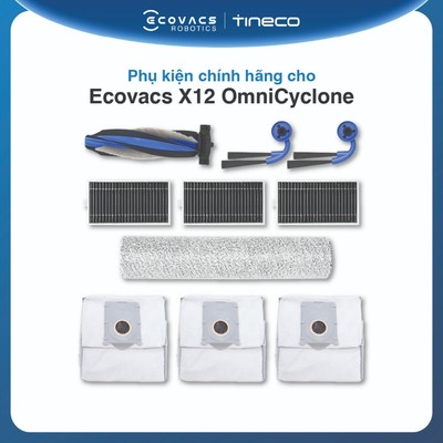 Phụ kiện chính hãng cho Ecovacs X12 OmniCyclone | Chổi cạnh | Chổi chính | Con lăn | Bộ lọc | Túi rác