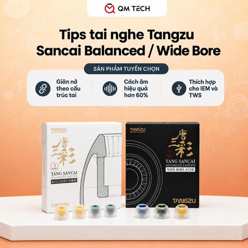 Tips tai nghe TANGZU Tang Sancai Advanced (Wide Bored/ Balanced) - QMTECH STORE