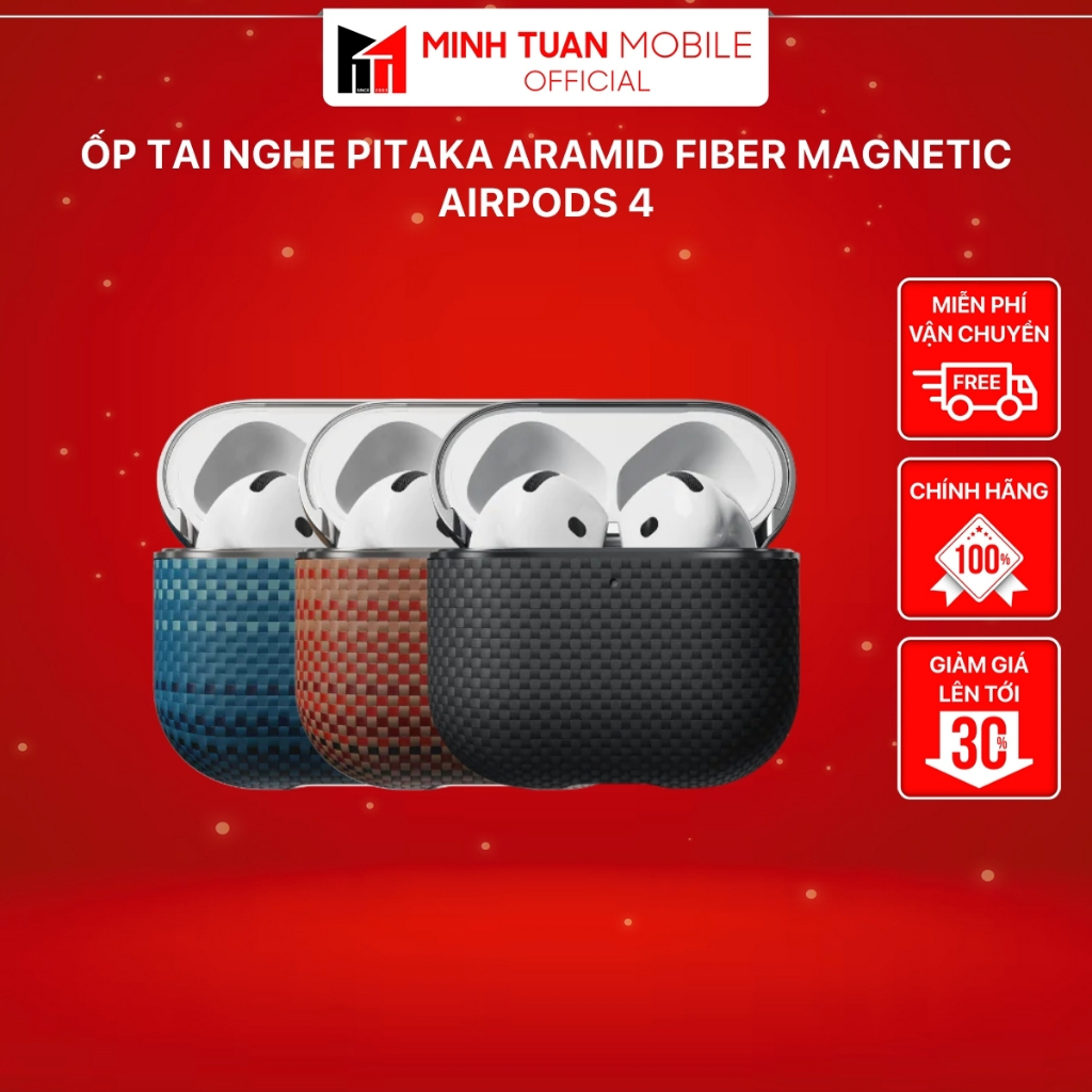 Ốp Tai Nghe PITAKA Aramid Fiber Magnetic AirPods 4