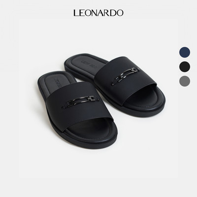Dép nam Leonardo quai da Microfiber chống nước đế cao su chống trượt - Dép Andrew