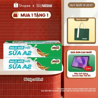 Combo 2 Sữa Lúa Mạch Nestle MILO với sữa A2 MỚI thùng 12 x 110ml (12x4x110ml)