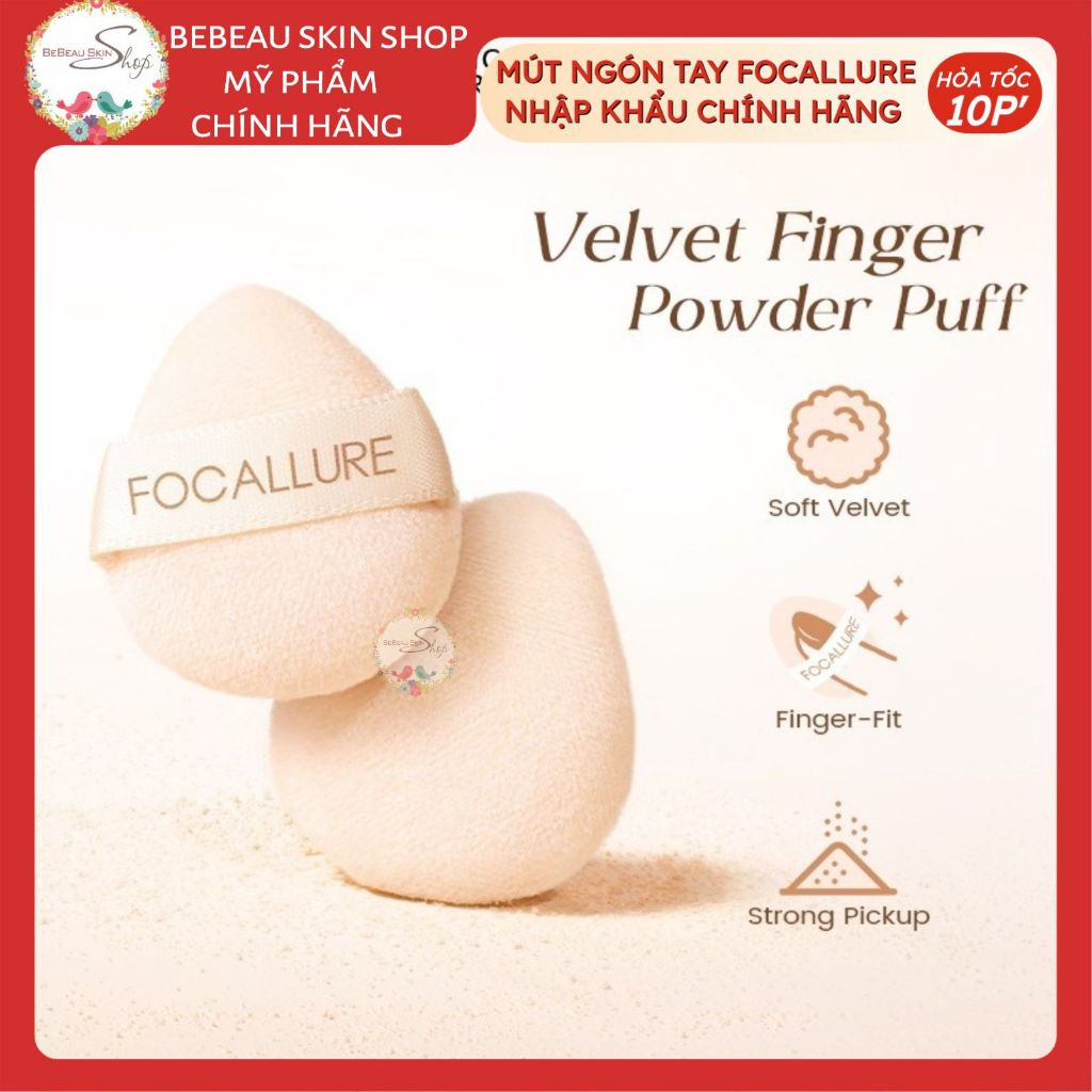 Mút ngón tay FOCALLURE cho phấn phủ / má phấn / highlight - Bebeau