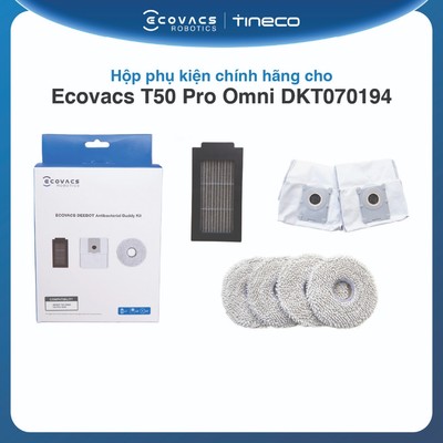 Hộp phụ kiện chính hãng cho Ecovacs T50 Pro Omni DKT070194 | Bộ lọc | Túi đựng bụi | Giẻ lau