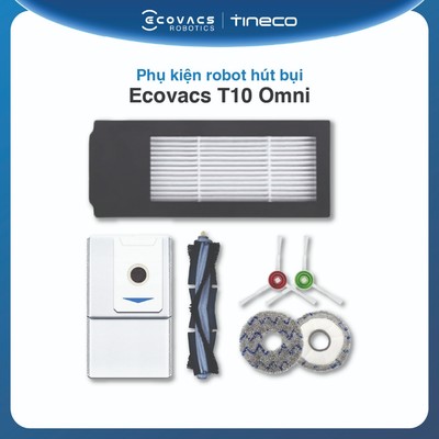 Phụ kiện robot hút bụi Ecovacs T10 Omni | Chổi chính | Bộ lọc | Hộp phụ kiện | Mô-đun ion bạc - Chính Hãng