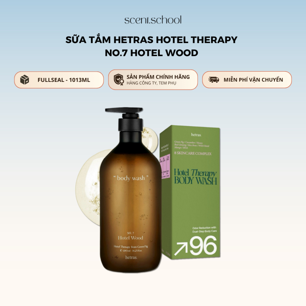 [Hàng Công Ty] Sữa Tắm Hetras No.07 Hotel Wood | 1013ml | Sữa Tắm Hotel Therapy Hương Nước Hoa | Sce