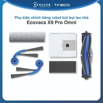 Phụ kiện chính hãng robot hút bụi lau nhà Ecovacs X9 Pro Omni | Chổi cạnh | Chổi chính | con lăn | Bộ lọc | Túi rác