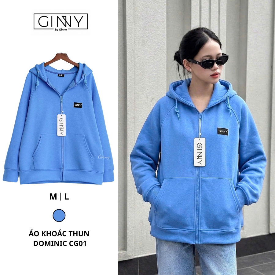 Áo khoác 𝐆𝐈𝐍𝐍𝐘 thun cotton Dominic CG01 Hoodie Zip Trẻ Trung Phong Cách Hàn Quốc Có Túi Trong
