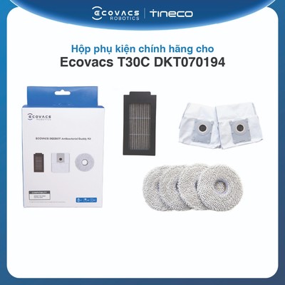 Hộp phụ kiện chính hãng cho Ecovacs T30C DKT070194 | Bộ lọc | Túi rác | Giẻ lau