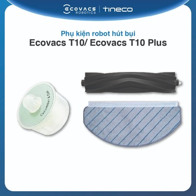 Phụ kiện robot hút bụi Ecovacs T10/ Ecovacs T10 Plus | Chổi chính | Giẻ lau | Viên sáp thơm - Chính Hãng