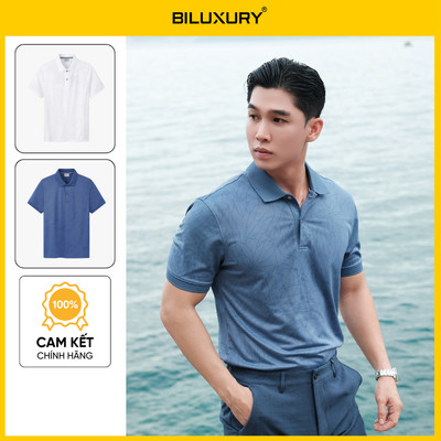 Áo Polo Nam Thiết Kế Hoạ Tiết 1APCH675 Biluxury Form SlimFit Cao Cấp Kháng Khuẩn Bền Màu