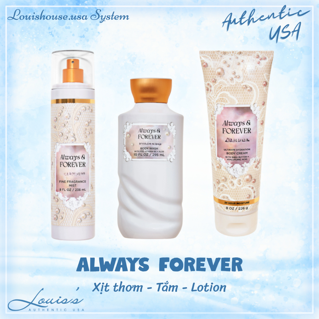 [ Full Size ] Body mist ALWAYS FOREVER (hoa - gỗ) - Xịt thơm | Tắm | Lotion B.BW Mỹ