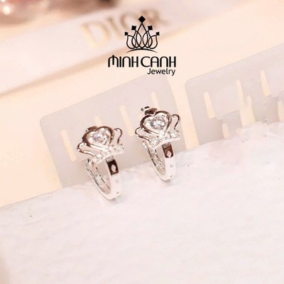 Bông Tai Bạc Hình Vương Miện Cho Bé Yêu - Minh Canh Jewelry
