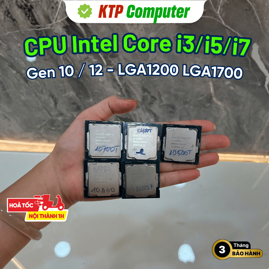CPU Intel Core i3/i5/i7 - Gen 10 12 LGA1200 LGA1700 - Cũ Tháo Máy Cho PC Gaming Đồ Họa