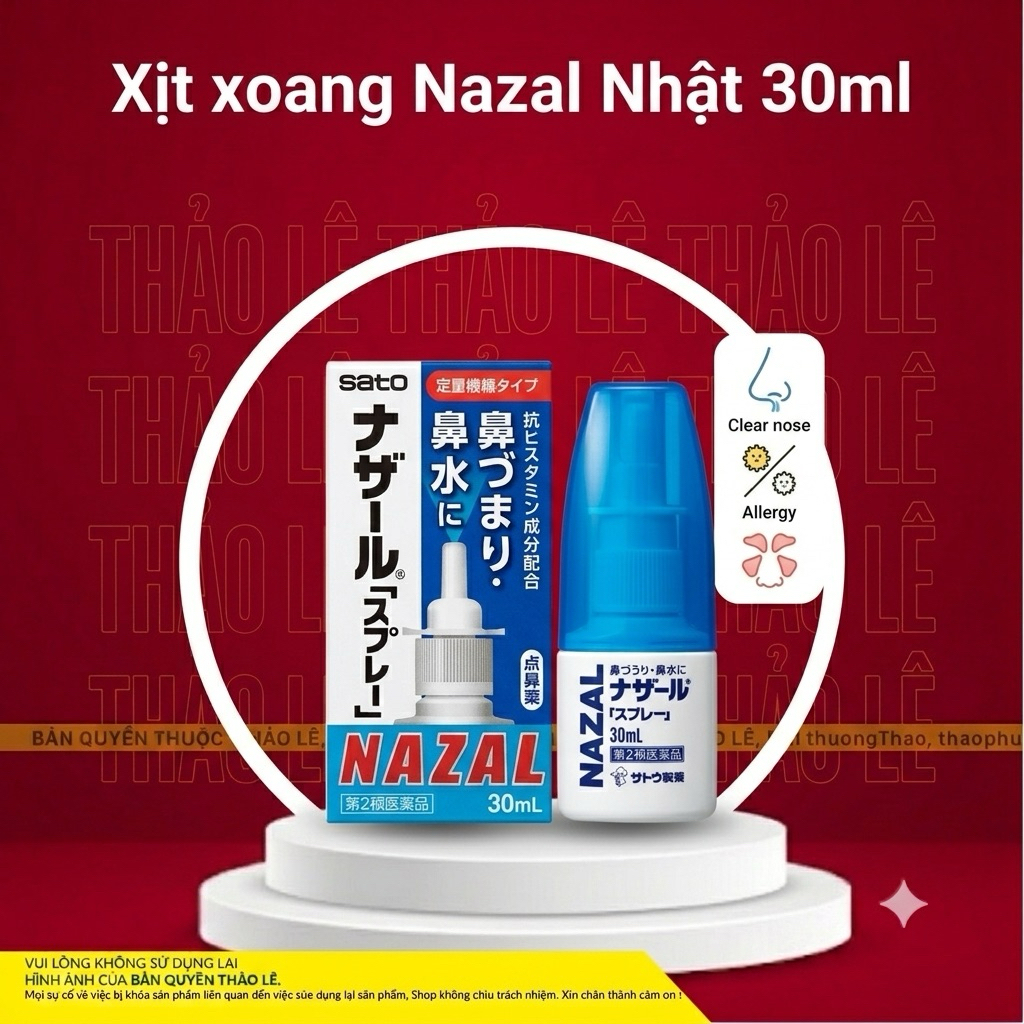 Xịt Mũi Nazal Chính Hãng Của Nhật Bản 30ml, Xịt Xoang Mũi, Ngạt Mũi mypham8889