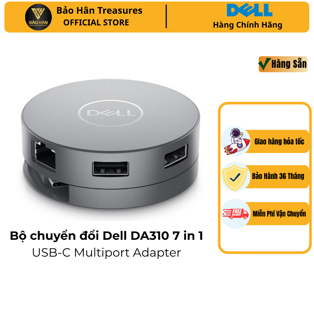 Thiết bị chuyển đổi Adapter Dell 7-in-1 DA310 - Hàng Chính Hãng