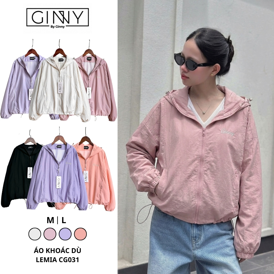 𝐆𝐈𝐍𝐍𝐘 Áo Khoác Dù Lemia CG031 Lót Lưới Thoáng Khí, Chống Nắng, Trượt Nước, Có Túi Trong Tiện Lợi