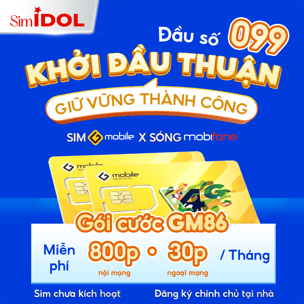[ĐKCC Tại Nhà] Sim Đuôi Tam Hoa 333 Số Đẹp Gmobile Đầu Số Vàng 099 Chọn Số Độc Quyền