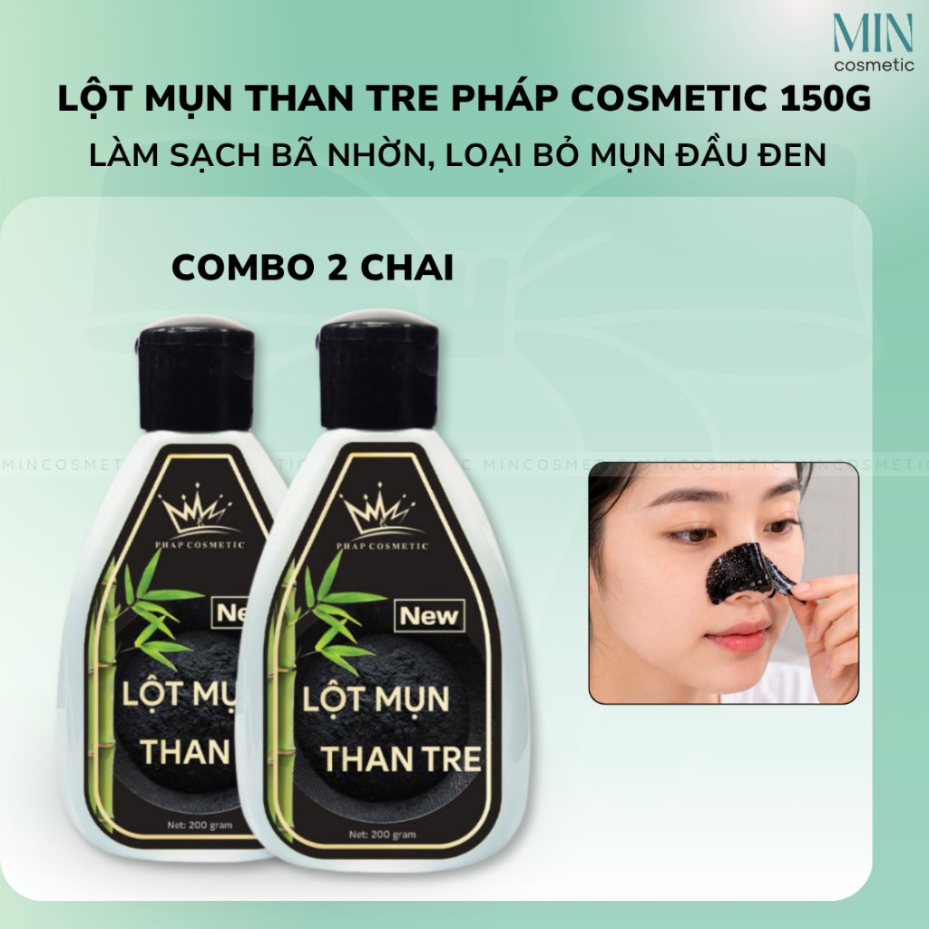 [COMBO 2 CHAI] Gel Lột Mụn Than Tre Làm Sạch Mụn Đầu Đen Pháp Cosmetic 150g – Min Cosmetics